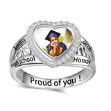 Sterling Silver 10K 14K 18K Gold Customized Photo High School College Graduation Ring