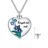 Sterling Silver Forget Me Not Urn Necklaces for Ashes