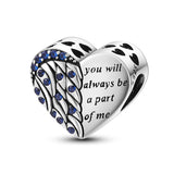 Sterling Silver Guardian Heart with Engraved Charm Beads