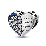 Sterling Silver Guardian Heart with Engraved Charm Beads