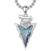 Sterling Silver Turquoise Celtic Knot Arrow Head Pendant Necklace
