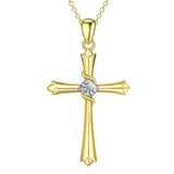 14K Gold Plated Cross Pendant Necklace Faith Jewelry Gift for Women