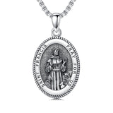 Sterling Silver Saint Joseph St Michael Saint Peter Saint Christopher Religious Pendant Necklace
