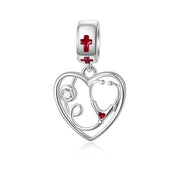 Sterling Silver Medical Stethoscope Charm Beads
