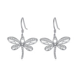 Sterling Silver Dragonfly Drop Earrings