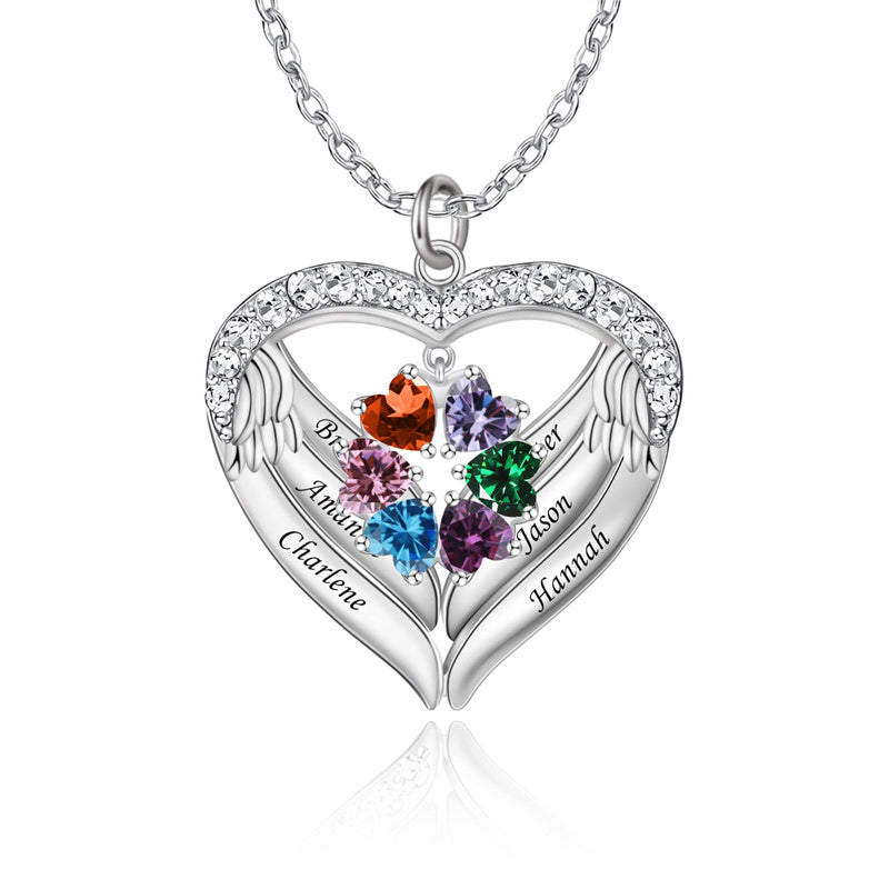 Copper Sterling Silver Simulated Birthstone Name Pendant Necklace for Mom