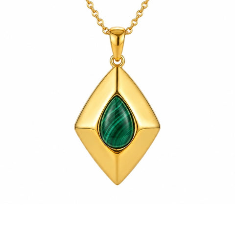 14K Gold Plated Bohemian Teardrop Pendant Necklace for Women