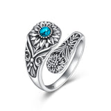 Sterling SilverMustard Seed Turtle Ocean Butterfly Dragonfly Turquoise Adjustable  Spoon Ring Spoon Jewelry for Women