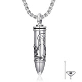 Sterling Silver Animal Angel Wings Pet Jesus Bullet Urn Necklaces for Ashes for Men