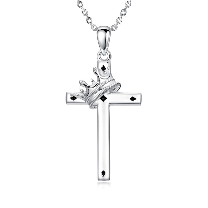 Sterling Silver Cross Pendant Necklace Christian Religious Jewelry Gifts for Anniversary