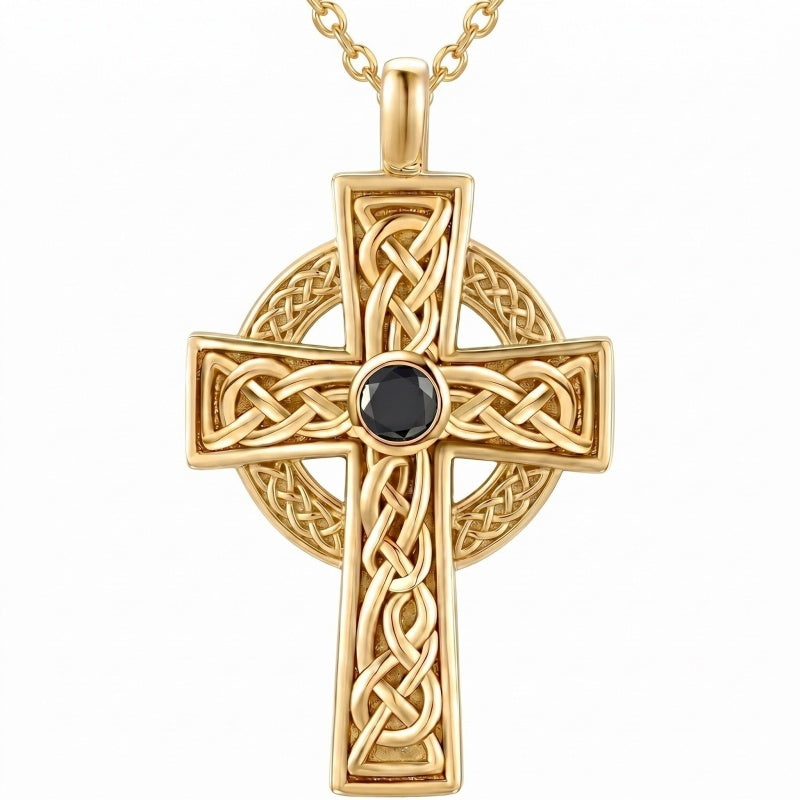 14K Gold Plated Cross Necklace for Women