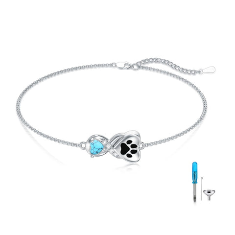 Sterling Silver Heart Urn Bracelet for Ashes Memorial Keepsake Jewelry Gifts for Women