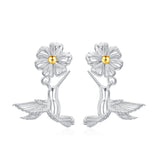 Sterling Silver Hypoallergenic Hummingbird  Stud Earrings