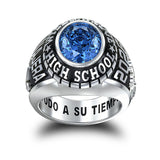 Sterling Silver Personalized Men's Class Ring Custom Graduation Ring