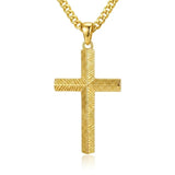 Cross Pendant Necklace for Men 14K Gold Plated Minimalist Christian Jewelry Religious Gift