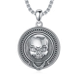 Sterling Silver Memento Mori Protection Pendant Necklace