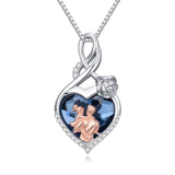 Sterling Silver Father Daughter Heart Pendant Necklace from Dad Gift for Daughter