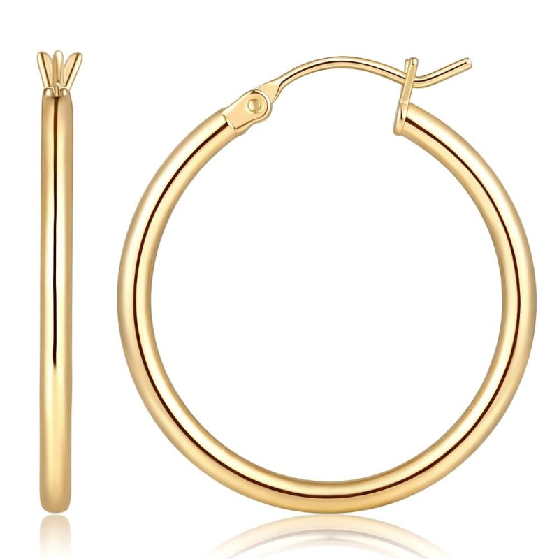 14K Gold Plated  Hoop Earrings for Women
