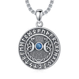 Sterling Silver Medusa Triple Moon Goddess Athena Pendant Necklace for Women