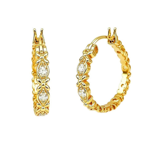 14K Gold Plated Hoop Earrings  Birthday Anniversary Jewelry Gift for Her