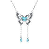 Sterling Silver Turquoise Butterfly Angel Wing Bee Hummingbird Pendant Necklace