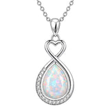 Sterling Silver Teardrop Gemstone Rose Butterfly Infinity Heart Necklace for Women