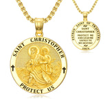 Patron Saint Medal Gold Plated Catholic Pendant Christian Religious Necklace Amulet Jewelry
