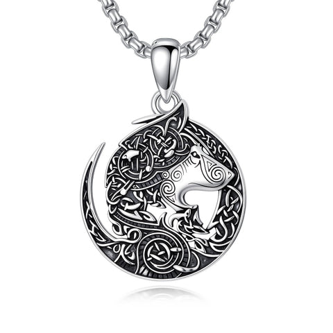 Sterling Silver Peace Sign Coexist Peace Symbol Pirate Tree of Life Thor's Hammer Wolf Raven Viking Series Necklace