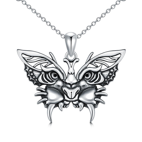 Sterling Silver  Butterfly Lion Pendant Necklace