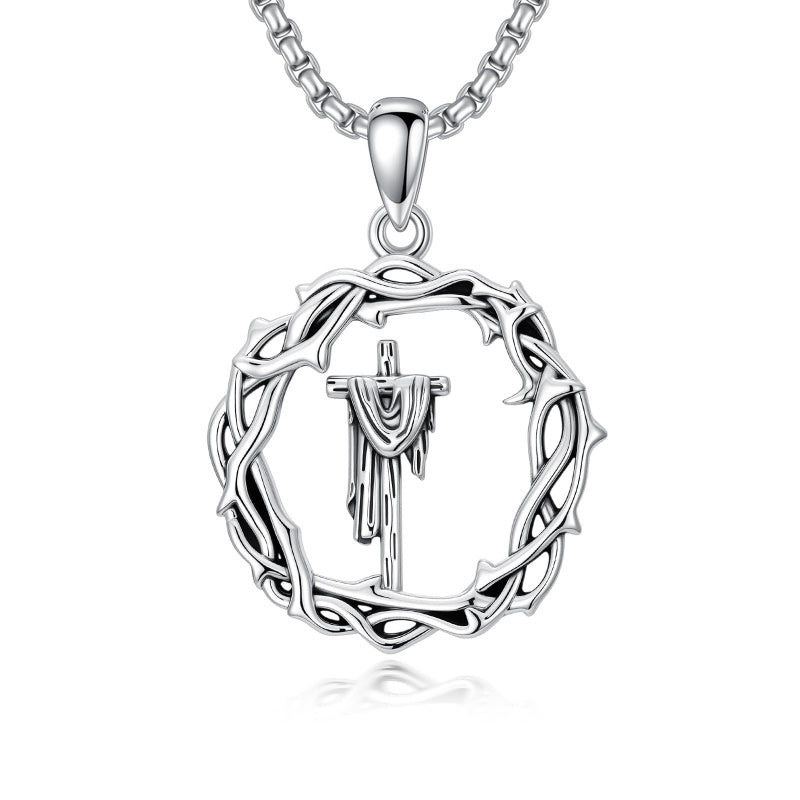 Sterling Silver Cross Pendant Necklace Christian Religious Jewelry Gifts for Anniversary