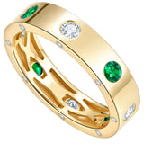 14K Gold Plated Moissanite or Lab-Grown Emerald Dainty Eternity Wedding Rings Birthday Jewelry for Her