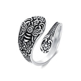 Sterling Silver Oxidized Dragonfly Butterfly Hummingbird Sea Turtle Anchor Cross Tree of Life Sunflower Spoon Ring