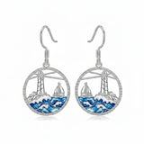 Sterling Silver Dolphin Dangle Earrings