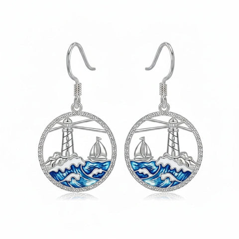 Sterling Silver Dolphin Dangle Earrings