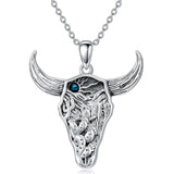 Sterling Silver  Bull Pendant Necklace