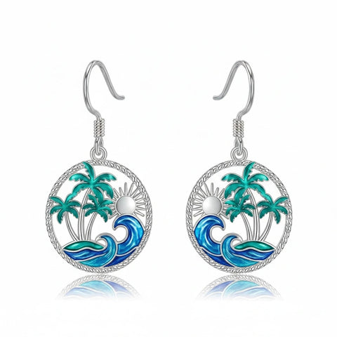Sterling Silver Dolphin Dangle Earrings