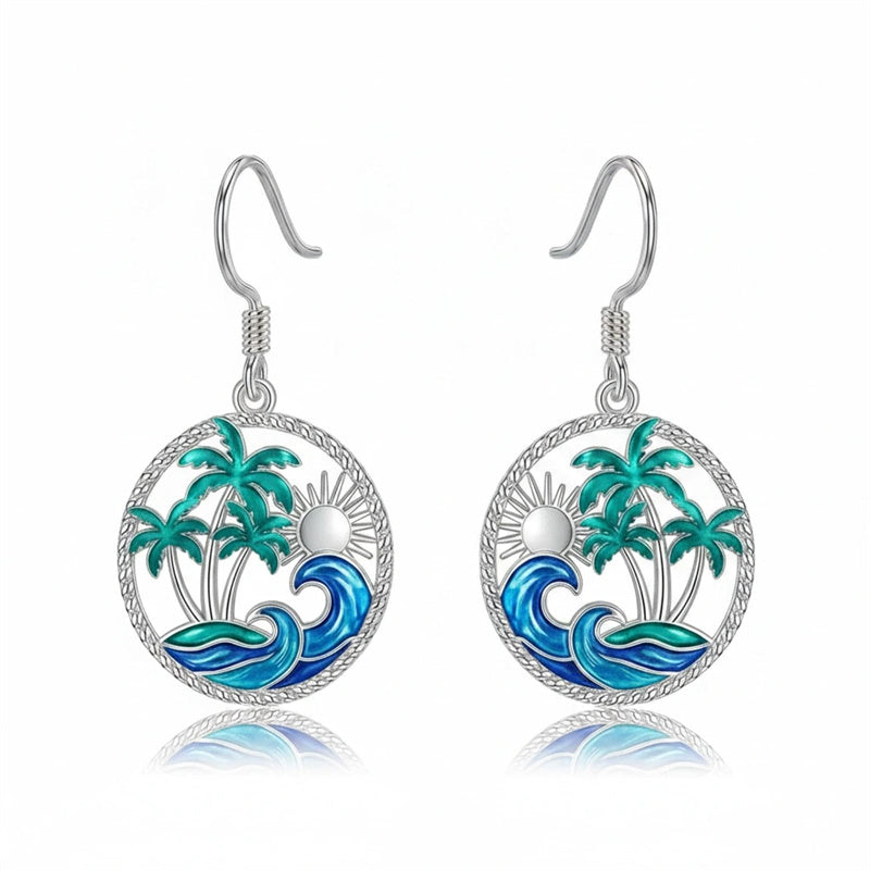 Sterling Silver Dolphin Dangle Earrings