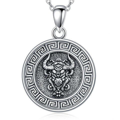 Sterling Silver  Bull Pendant Necklace