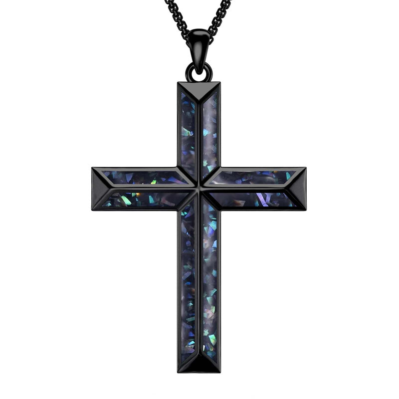 Sterling Silver Cross Religious Necklace for Men