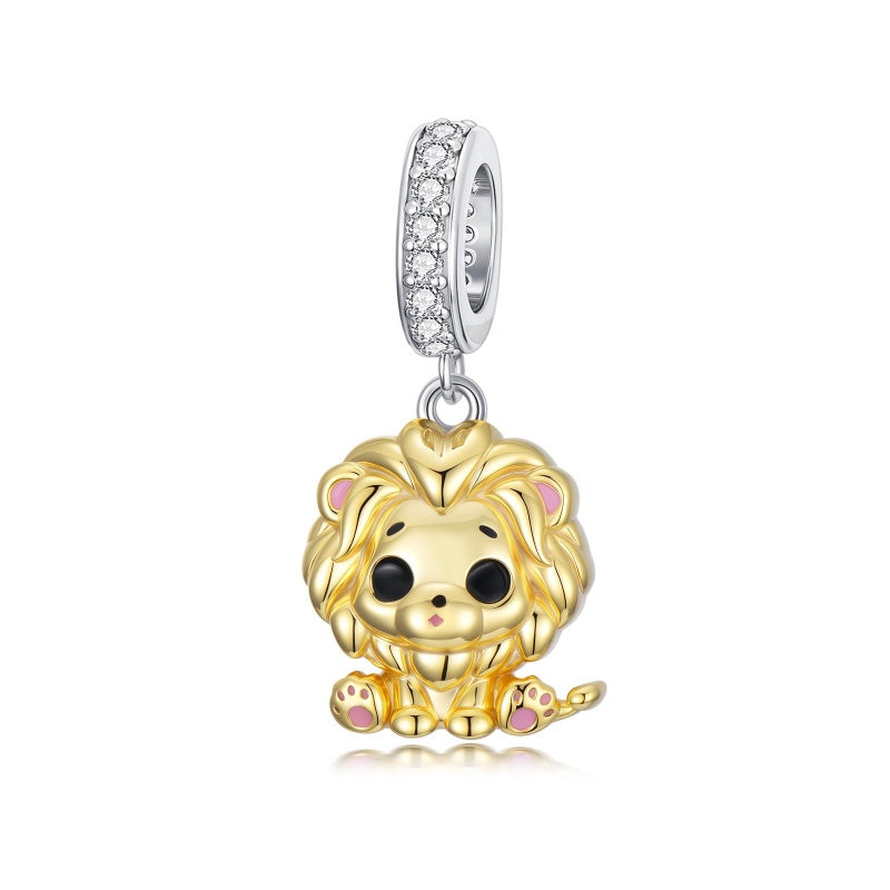 Sterling Silver Lion Red Panda Fox Bear Capybara Charm Beads Christmas Birthday Gift