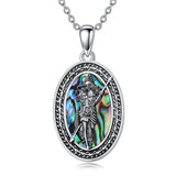 Sterling Silver Medusa Triple Moon Goddess Athena Pendant Necklace for Women