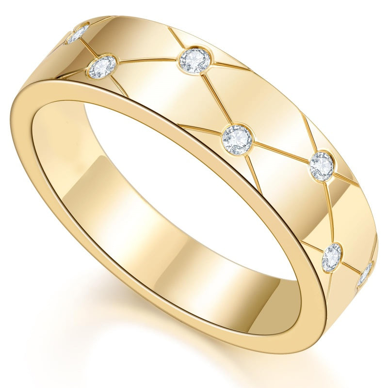 14K Gold Plated Moissanite or Lab-Grown Emerald Dainty Eternity Wedding Rings Birthday Jewelry for Her