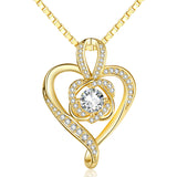 Sterling Silver Round Birthstone Necklace for Women