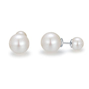 Pearl Earring Silver Double Sided  Pearl Stud Earrings Gift for Women