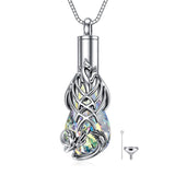 Silver TearDangle Crystal Phoenix Urn Necklace for Ashes
