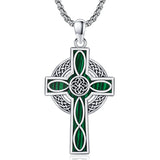 14K Gold Plated Celtic Vikin Cross Pendant Necklace Irish Jewelry Religious Protective Gift