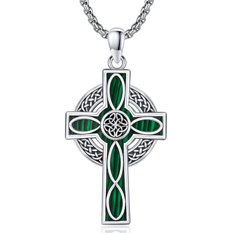 14K Gold Plated Celtic Vikin Cross Pendant Necklace Irish Jewelry Religious Protective Gift