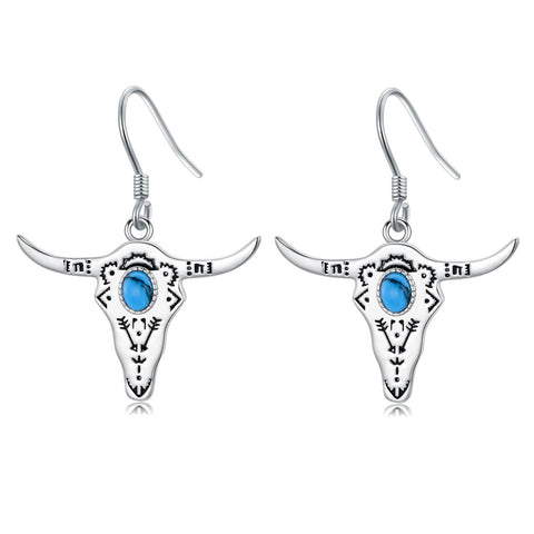 Sterling Silver Longhorn Dangle Earrings