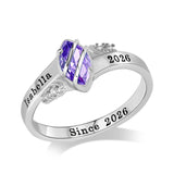 Copper Sterling Silver Personalized Birthstone High School College Class Ring Graduation Memorial Rings Gifts for Her