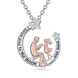 Sterling Silver Father Daughter Heart Pendant Necklace from Dad Gift for Daughter